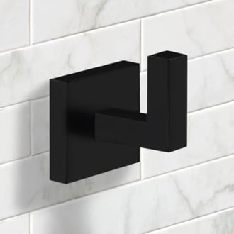 Modern Square Bathroom Hook in Black Finish Nameeks NNBL0054